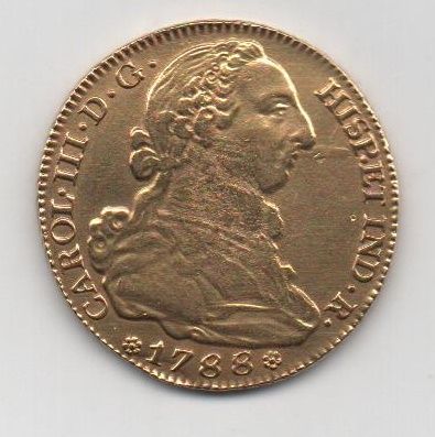 ESPAÑA CARLOS III DEL AÑO 1788 DE 4 ESCUDOS